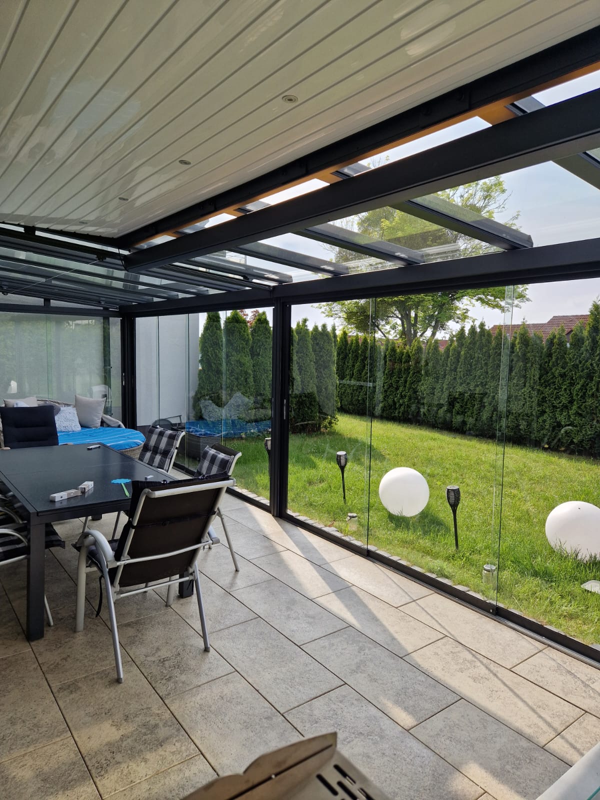 Terrassendach Holzdecke